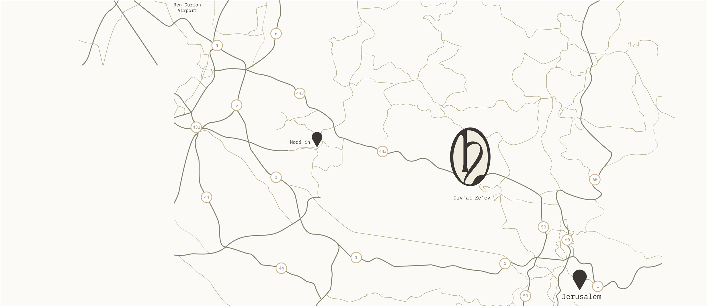 Map showing Twelve Stones in Giv'at Ze'ev